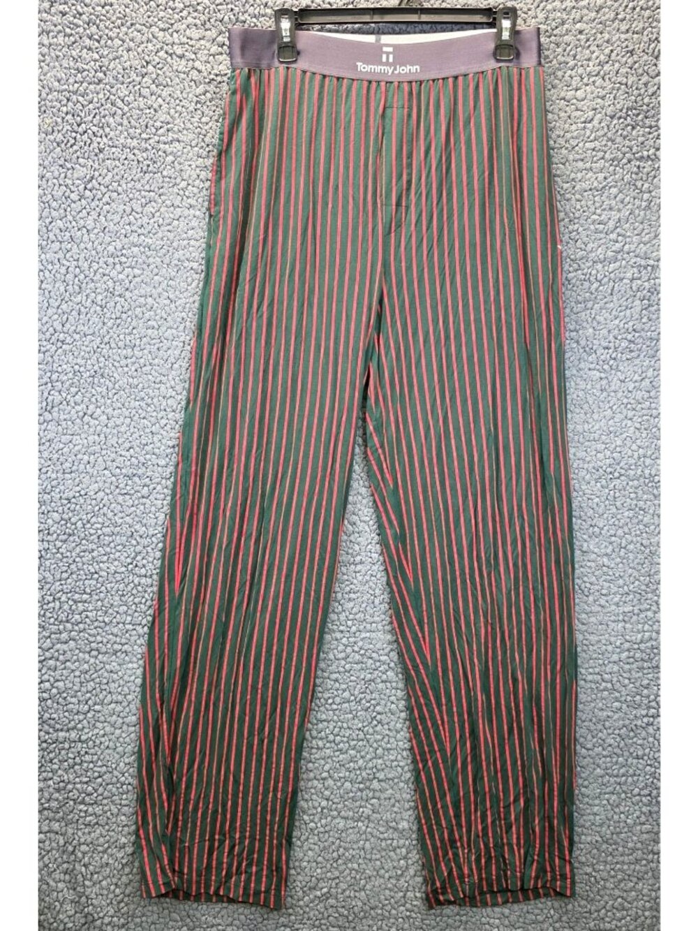 TOMMY JOHN Second Skin L Sleep Pant Pull On Red Green Stretch Loungewear